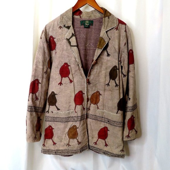 Orvis Jackets & Blazers - Vintage Orvis Womens Cottagecore Button Embroidered Bird Jacket Sz S